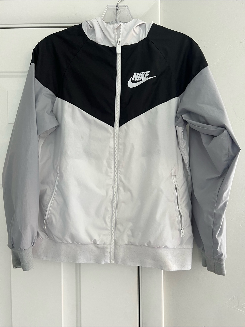 Nike Kids Black and Light Gray Colorblock Bomber Jacket